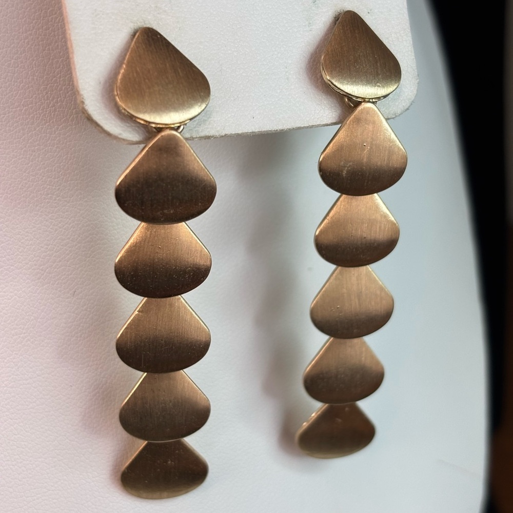 Brushed Gold Teardrop Earrings